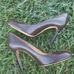 Brown leather heels New Without Tag